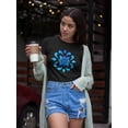 thumbnail image 2 of Blue Flower In Modern Art T-Shirt Women -Image by Shutterstock, Female x-Large, 2 of 4