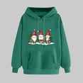 thumbnail image 2 of Women’s Merry Christmas Hoodie Long Sleeve Sweatshirt with Santa or Xmas Tree Graphic Printed Design Drawstring Closure Front Pocket Cozy Casual Holiday Top for Fall and Winter, 2 of 5