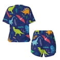 thumbnail image 7 of Vsdgher Dinosaurs Pattern Womens Pajamas 2 Piece Short Sleeve Sleepwear Set,Summer Soft Pajamas Set Casual Lounge Sets, 2-Piece Pj -3X-Large, 7 of 7