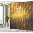 thumbnail image 5 of Ambesonne Summer Shower Curtain, Flowers Riding Waves, 69"Wx75"L, Brown Yellow Orange, 5 of 5