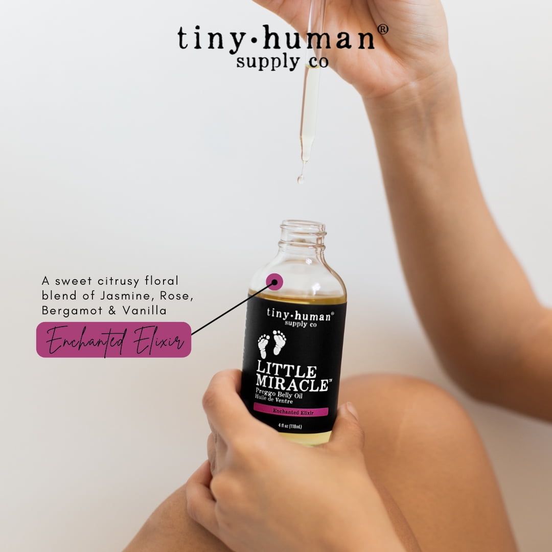 Little Miracle Preggo Belly Oil (Lemon & Lavender) 4oz for Pregnant Mothers, Reduce Stretch Marks and Increase Elasticity