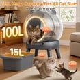 thumbnail image 4 of Famistar Automatic Cat Litter Box Self Cleaning, 100+15L Large Size Litter Box, 2.4G WiFi APP Control, Odor Removal, Safety Protection with Litter Mat & Liner, 4 of 9