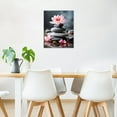thumbnail image 6 of Zen Pink Floral Canvas Wall Art Water Lily and Zen Stone Wall Art Modern Spiritual Yoga Spa Picture Wall Decor Framed Wall Art for Bathroom Bedroom Office Wall Decor Painting,16L X 12W inches, 6 of 6