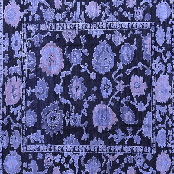 Ahgly Company Indoor Square Oriental Blue Traditional Area Rugs, 3' Square