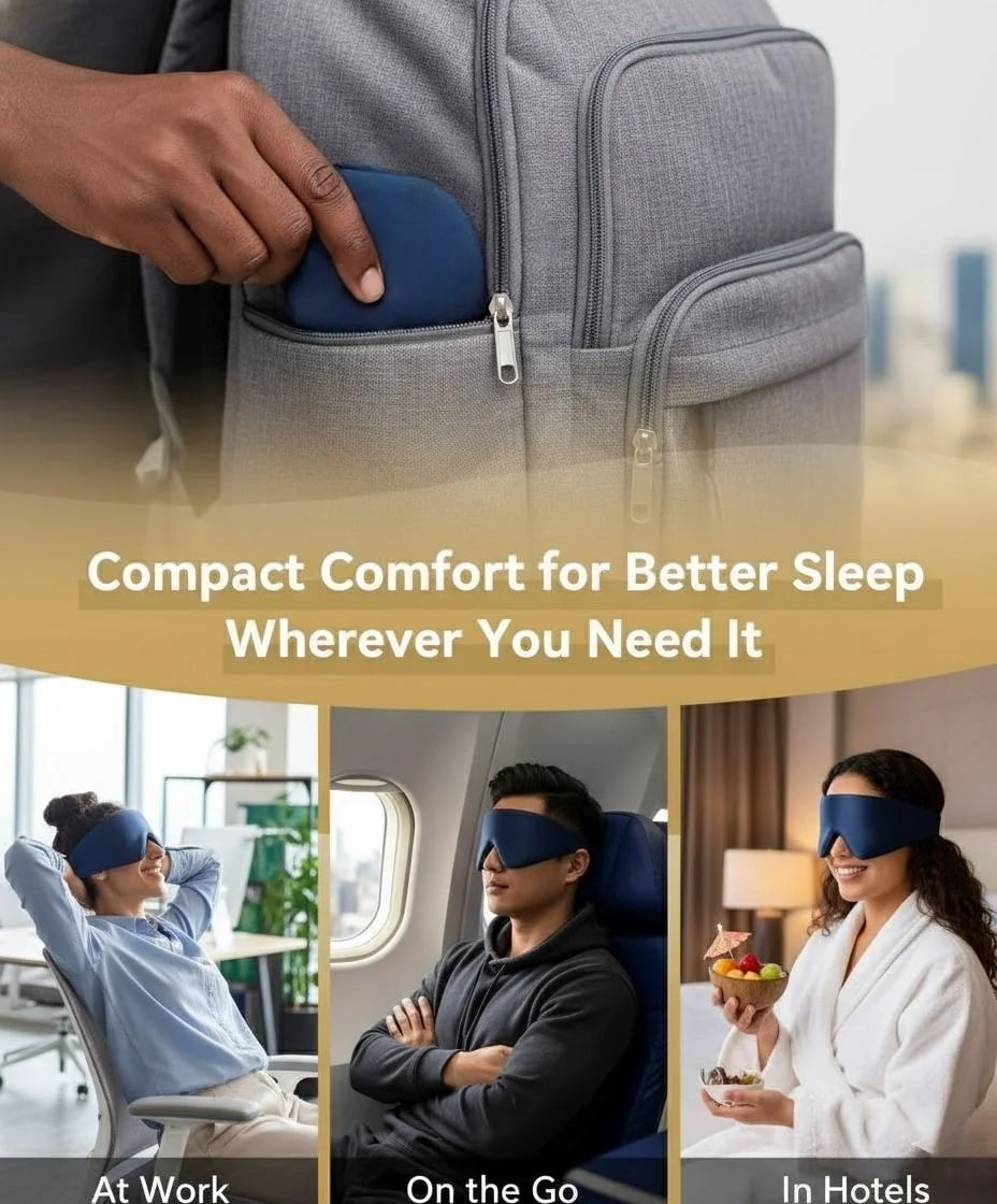 FACEMOON Bluetooth 5.0 Sleep Headphones Eye Mask Noise Reducing Design for Restful Sleep Comfort