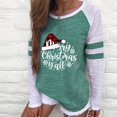 thumbnail image 1 of Hauts de Noël en Solde Blouse Décontractée Tendance à Manches Longues Col Rond Froncée Verte S, 1 of 1