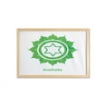 thumbnail image 1 of Colorful Wall Art with Frame, Anahata Wheel with Star Pattern in the Middle Traditional Graphic Work, Printed Fabric Poster for Bathroom Living Room, 35" x 23", Green, by Ambesonne, 1 of 2