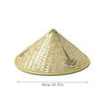 thumbnail image 3 of Sombrero cónico de paja tejido a mano con barboquejo para protección solar e impermeable. Unisex, de ala ancha, ideal para actividades agrícolas, jardinería, NCHKUN, 3 of 5