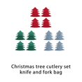 thumbnail image 4 of Kearding 4 unids/set árbol de Navidad vajilla bolsa de almacenamiento bolsa organizador de decoración tenedor cuchara bolsillo Festival fiesta banquete Kits de decoración para fiestas Verde Kearding HA068283-02B, 4 of 6