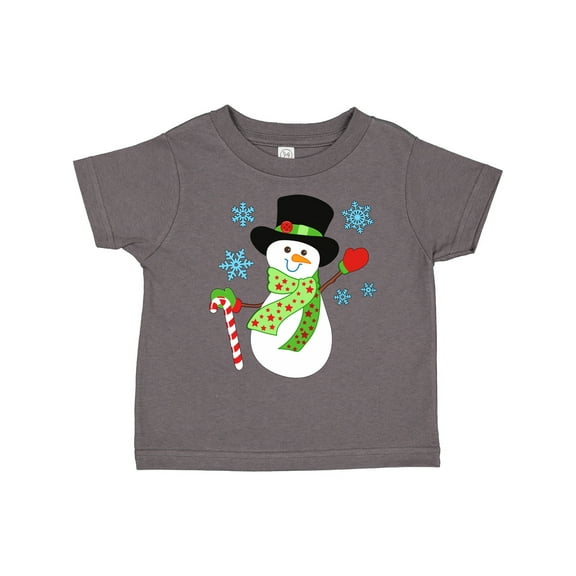 Inktastic Christmas Snowman in Top Hat with Candy Cane Boys or Girls Toddler T-Shirt
