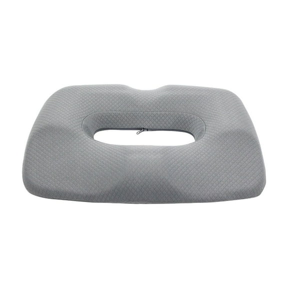 Grey Memory Foam Seat Cushion Office Chair Pad Gray Car Seat Pillow For Long Sitting Comfort Hemorrhoid Relief And Tailbone Pain Support Ergonomic Design Non-Slip Bottom Washable Cover