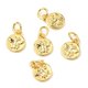 thumbnail image 1 of Brass Charms with Jump Rings Flat Round with Bees Golden 10x8x1.5mm Hole: 3mm, 1 of 3