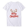 thumbnail image 2 of jsaierl Christmas Shirts for Women Short Sleeve Merry Christmas Print Tops Fashion V Neck Shirt Bleached Tunic Tees Blouse Top for Women Fashion 2025, 2 of 8