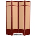 thumbnail image 6 of Red Lantern 7 ft. Tall Jute Shoji Screen - 4 Panel - Rosewood, 6 of 6