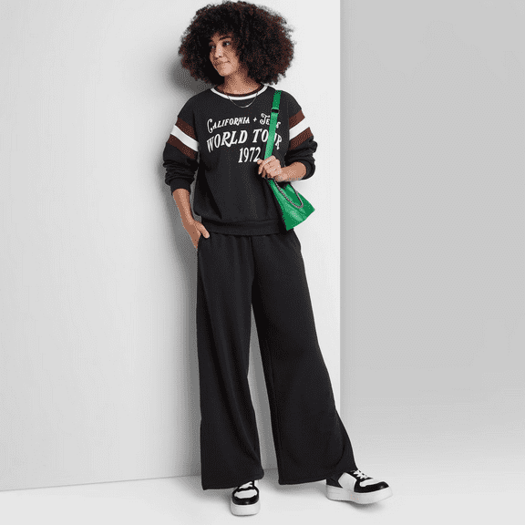 Women's Ascot   Hart Wide Leg Graphic Pants - Black, M