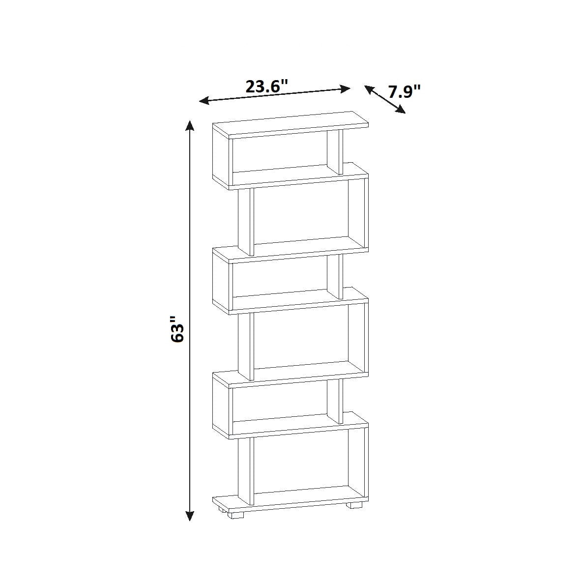 Ada Home Decor Bates Multiple Tier Open Shelf Cube Bookcase, Anthracite/White