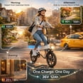 thumbnail image 6 of XKJ Electric Bike for Adults, Ebike, Electric Bicycle with 48V 12AH Removable Battery,14" Folding Ebike, 20MPH,20+ Miles(MAX),500W High Motor,Multi-Shock Absorption,Commuting Mini E Bikes,UL2849, 6 of 12