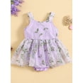 thumbnail image 2 of Bagilaanoe Newborn Summer Outfits Baby Girl Rompers Dress Flower Embroidery Sleeveless Bodysuits 3M 6M 9M 12M 18M Infant Patchwork A-line Dresses, 2 of 9