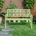 thumbnail image 4 of Hi-Line Gifts Steel Outdoor Garden Bench - 50" - Green, 4 of 6