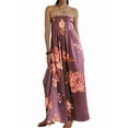 thumbnail image 2 of Women'S Floral Maxi Dress Sleeveless Backless A-Line Long Flowing Dress Hollow Back Spaghetti Strap Sundress Brown L, 2 of 8