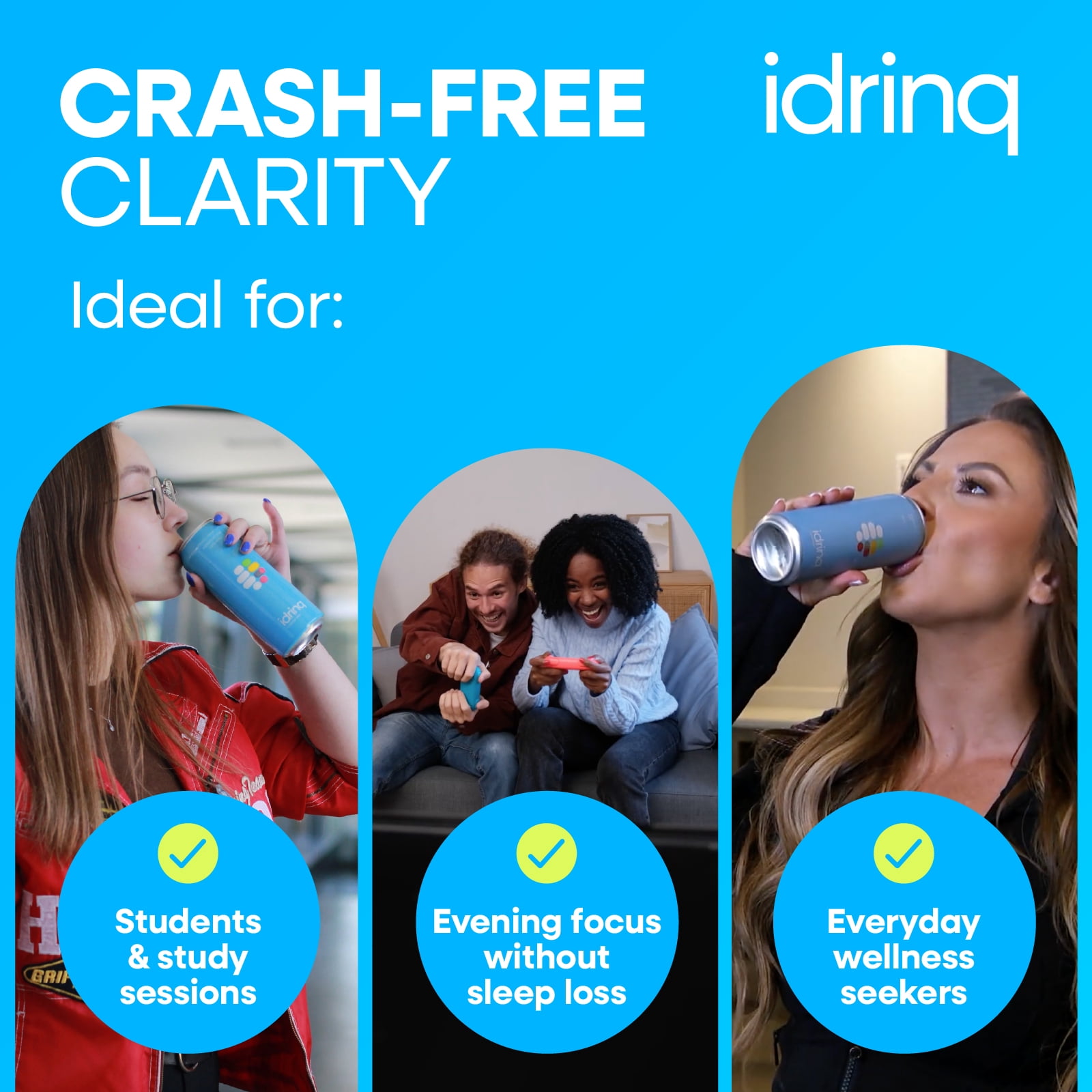 Idrinq - Low Sugar Berry, Caffeine Free Energy Drink, 12oz - 12-Count