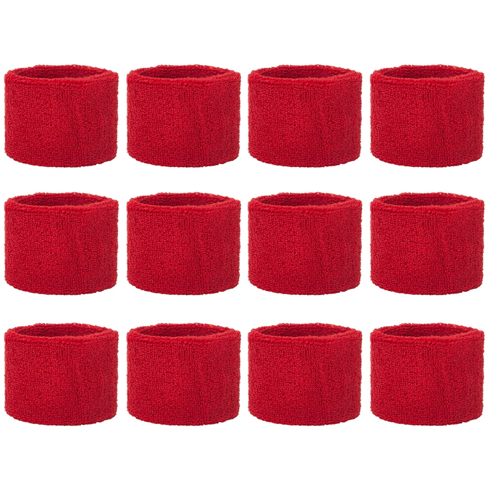 of 3" 2-Pack Wristband NEW Russell Athletic OSFA Red Cotton 5 pkgs 