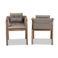thumbnail image 2 of Baxton Studio Marcena Mid-Century Modern Grey Imitation Leather Upholstered and Walnut Brown Finished Wood 2-Piece, 2 of 5