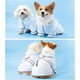 thumbnail image 5 of Zhuge Albornoz para perros, toalla de baño con capucha absorbente de microfibra de secado rápido, color blanco para cachorros, perros pequeños, medianos y grandes, gatos (L, cian claro), 5 of 5