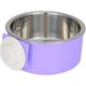 thumbnail image 1 of Cuencos de comida para perros y gatos, alimentador de acero inoxidable para mascotas, cuenco colgante 2 en 1, soporte de jaula para mascotas pequeñas, perro, gato, conejo, pájaro (púrpura) Rojo Verde Cocina, Decoración y Otros, 1 of 5