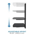 thumbnail image 4 of Mount-It! Floating Wall Mounted AV Entertainment Shelf 3 Black Tempered Glass Shelves, 4 of 5