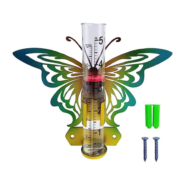 Vidrio de montaje de cerca precisa decorativa impermeable del tubo de vidrio del indicador de lluvia animal Mariposa