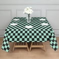 thumbnail image 3 of Black and Mint Green Checkerboard Pattern Square Tablecloth,Waterproof Square Table Cover,Wipeable Spillproof Washable Table Cover for Home Kitchen Party Decor 42"X42"(107x107cm), 3 of 6