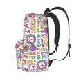 thumbnail image 3 of Disketp Peace Love and Dove Flower Power Mochila Escolar de Gran Capacidad y Peso Ligero, Mochila de Viaje Ideal para Escuela, Trabajo y Uso Diario, Cómoda y con Estilo, 3 of 8