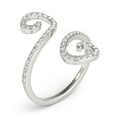 thumbnail image 3 of 14k White Gold Diamond Open Flourish Style Ring (1/2 cttw) Size 8, 3 of 4