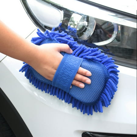 Microfibre Chenille Coral Car Wash Gloves Car Cleaning Sponges Car Washer Supplies Washing Pad Dark (Best Car Polish For Dark Cars)