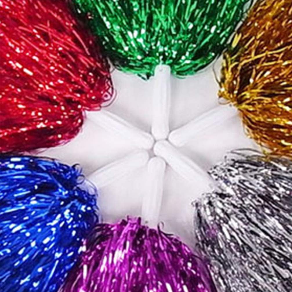 LINLIN 5 Pairs Cheerleading Pom Poms Hand Flowers Cheerleader Pompoms Cheering Hand Flowers for Sports Meeting Cheers Ball Game Dance Fancy Dress Night Party Assorted Color
