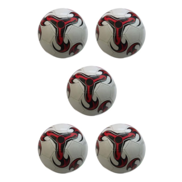 Ruiboury Exquisite Craft Soccer Ball Smooth Surface And Balanced Inner Pressure For Match Play PVC Made Football Middle School 1 White 5Set