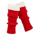 thumbnail image 1 of GPOECD Jambières Rétro Tricotées au Crochet Longues Chaussettes de Bottes Femmes Adulte Épaissies Chaudes Noël Fête Danse Yoga Bas Rouges,, 1 of 8