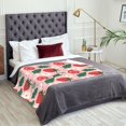 thumbnail image 5 of XMXT Flannel Warm Throw Blanket, Cute Flower Strawberry Bedroom Decor Blankets for Bed Couch Living Room, 50 x 70 inches, 5 of 9