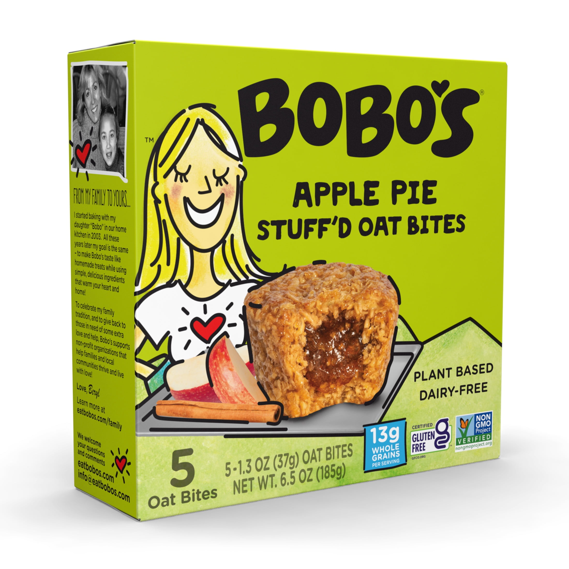 (3 pack) Bobo's Oat Bites, Apple Pie Stuff'd, 5 Pack of 1.3 oz bars