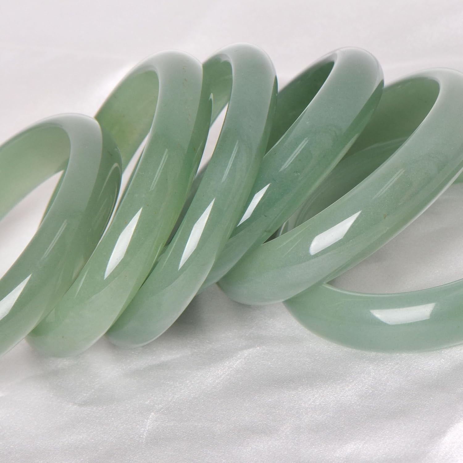 Green Natural Jade Bangle Bracelet for Women Healing Protection Good Luck Natural Gemstone Fengshui Jewelry for Wife Mother's Day Gift for Mom