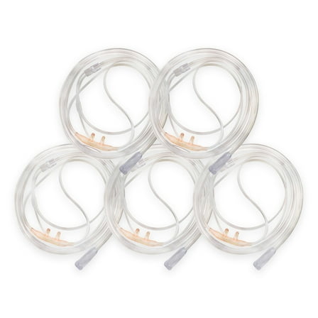 JWYN 5pk 7Ft Adult Oxygen Nasal Cannula, Salter Style, Trumpet Connector