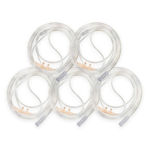 JWYN 5pk 7Ft Adult Oxygen Nasal Cannula, Salter Style, Trumpet Connector