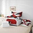 thumbnail image 4 of Erosebridal Red Gray Black Bed in a Bag King Size, Geometric Triangle Bed Set, Contemporary Room Decor Microfiber 7pcs, 4 of 4