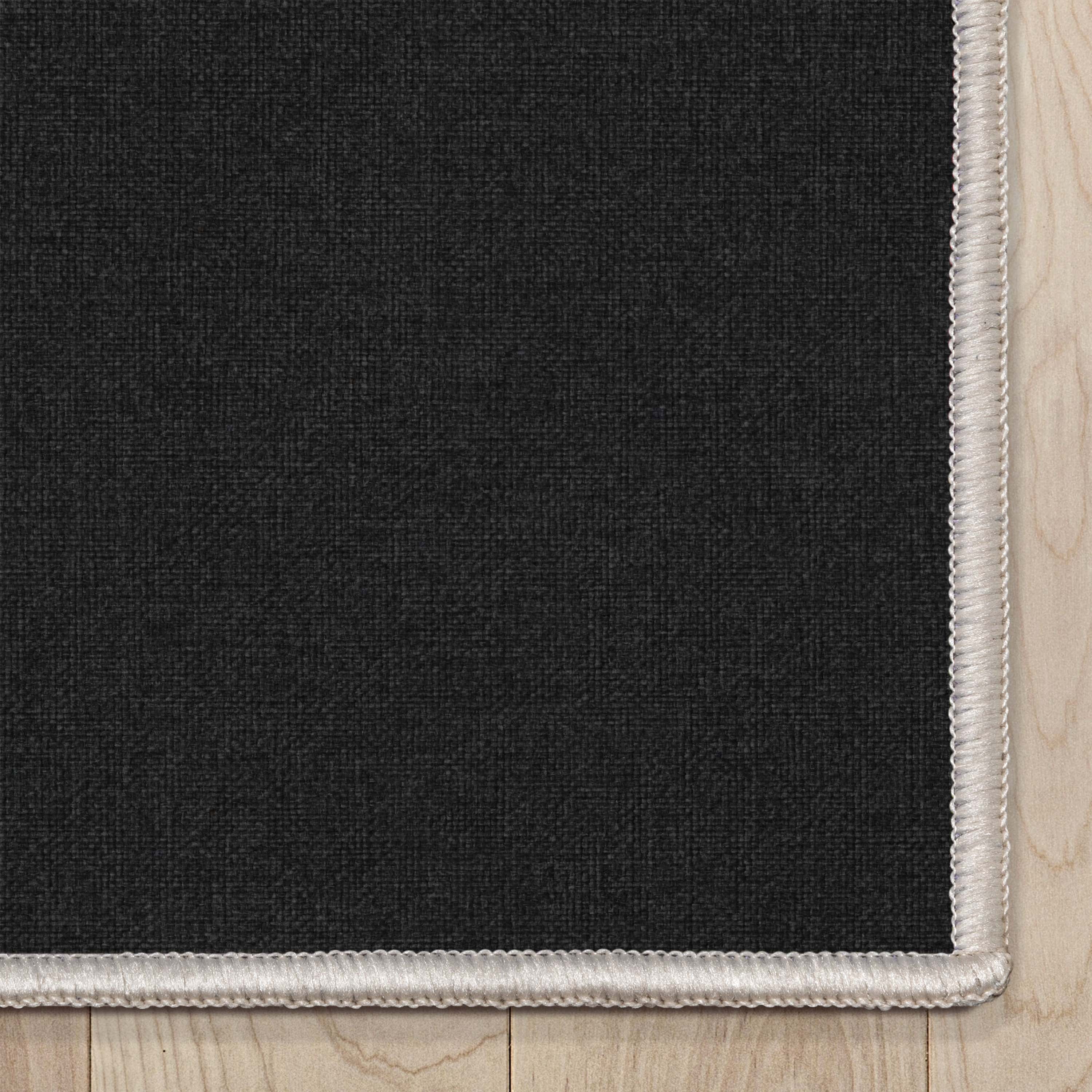 Well Woven Plain Solid Modern Solid Black Flat-Weave 7'7" x 9'10" Area Rug