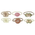 thumbnail image 1 of 6pcs / set Diadema para recién nacidos para niños Diadema de nailon suave y delgada Diadema de gasa de satén para niña de flores (beige y caqui), 1 of 4