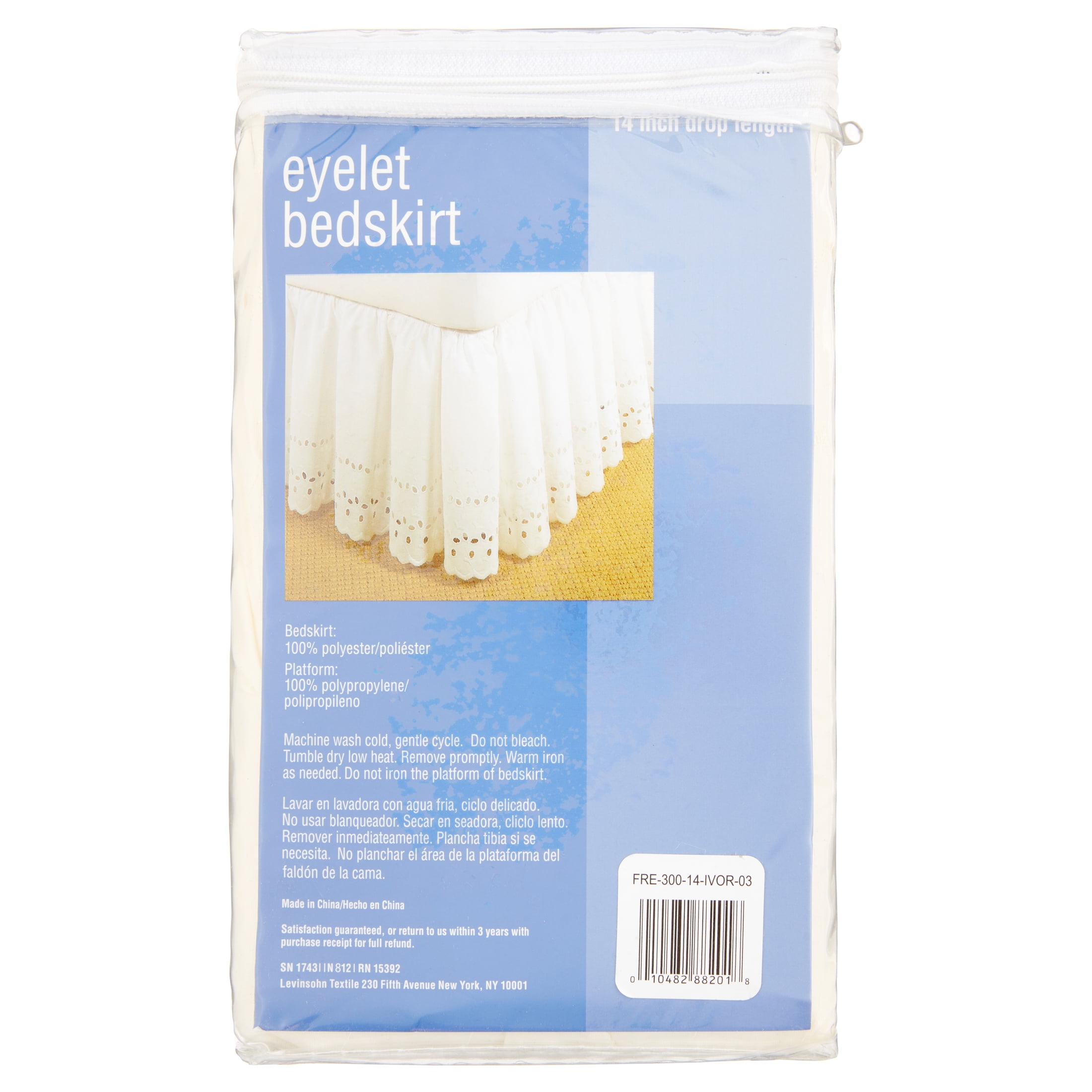 Fresh Ideas Ruffled Eyelet 14" Bed Skirt, Queen, Ivory