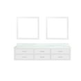 thumbnail image 3 of Castor 84 in W White Double Bath Vanity, Carrara Marble Top, and 36 in Mirrors, 3 of 10