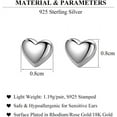 thumbnail image 5 of Solid 925 Sterling Silver 8MM Fat Heart Earrings Studs for Women Teens Sweet Love Studs Earrings, 5 of 5