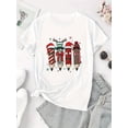 thumbnail image 2 of Camiseta De Manga Corta Con Cuello Redondo Para Mujer, Camisetas De Verano Para Uso Diario Y ViajesCreative Christmas Pencil Pattern Printed Women'S Trendy Round Neck Short Sleeve, Simple Casual Spo, 2 of 7
